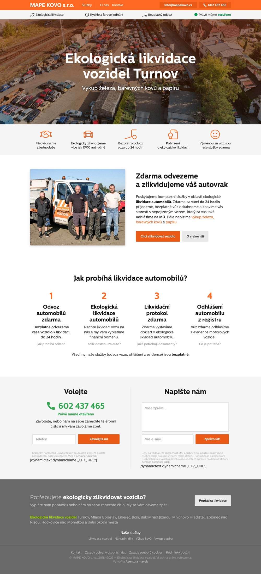 Náhled domovské stránky likvidace-vozidel.cz