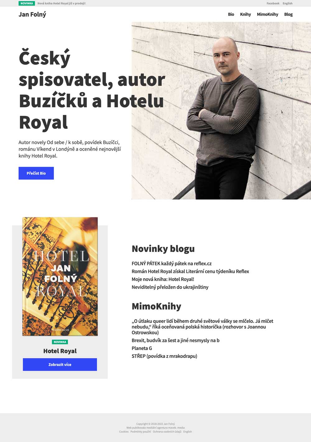 Screen nových webových stránek Jan Folný